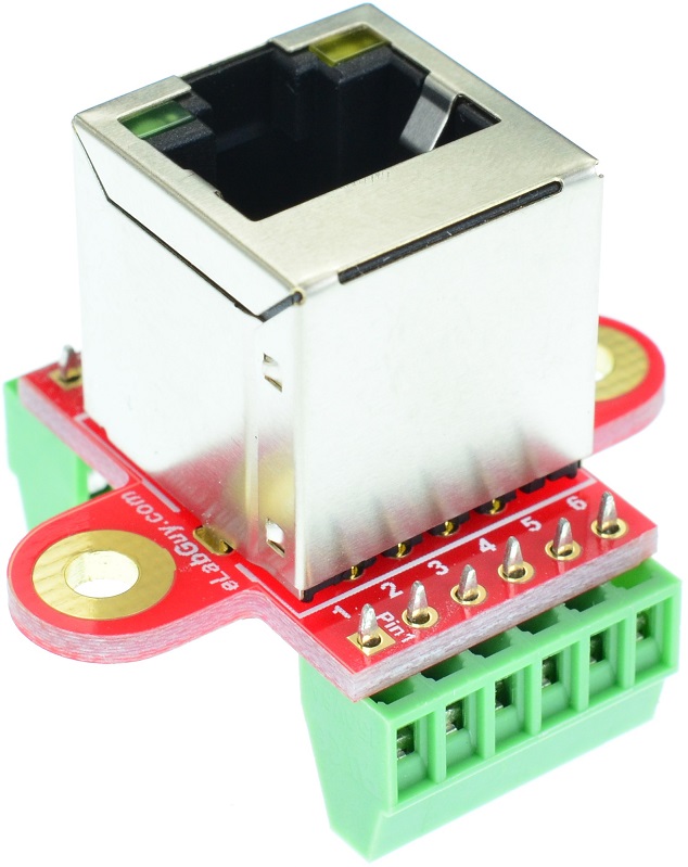 RJ45 8P8C female connector breakout board vertical